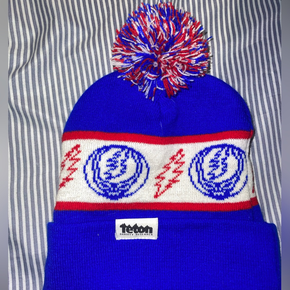 Teton Pom ball greatful dead beanie